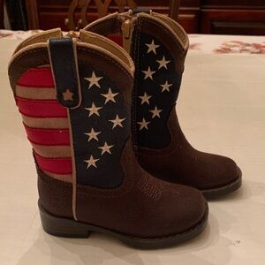 Roper Brown Toddler Pariatic with Stars and Stripes boots size 5